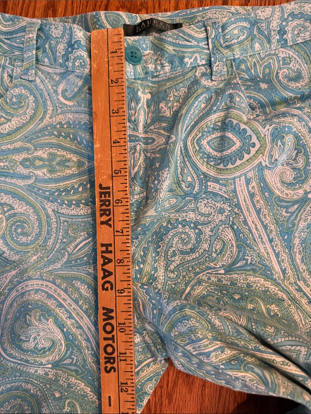 Lauren Ralph Lauren Light Blue Paisley Capris - Picture 4 of 7